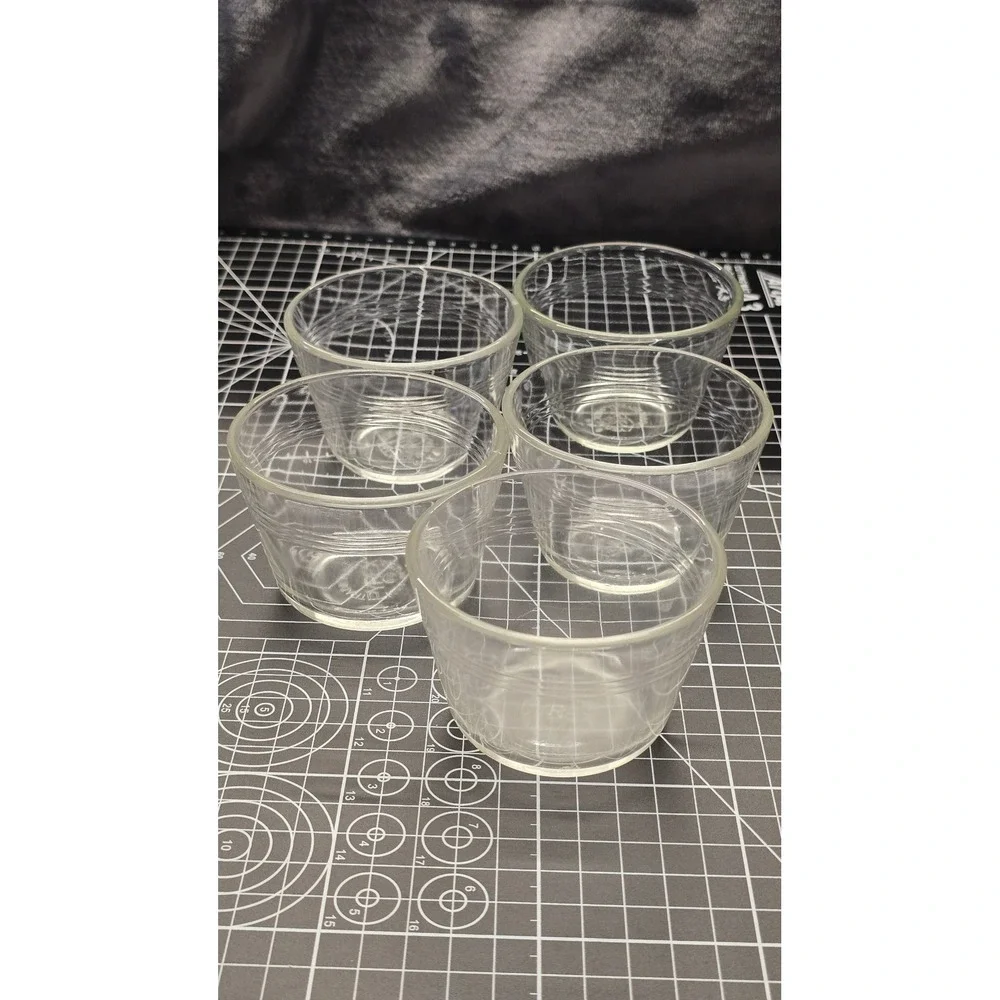 Vintage Pyrex Clear Glass Custard Cups Ramekins 6oz Model 463 Set of 5